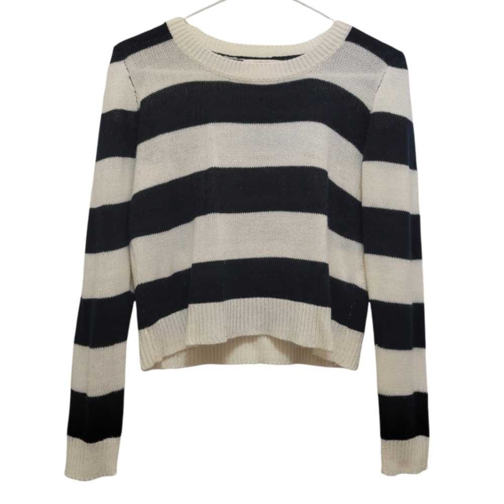 Ambiance Striped Black and White Sweater
